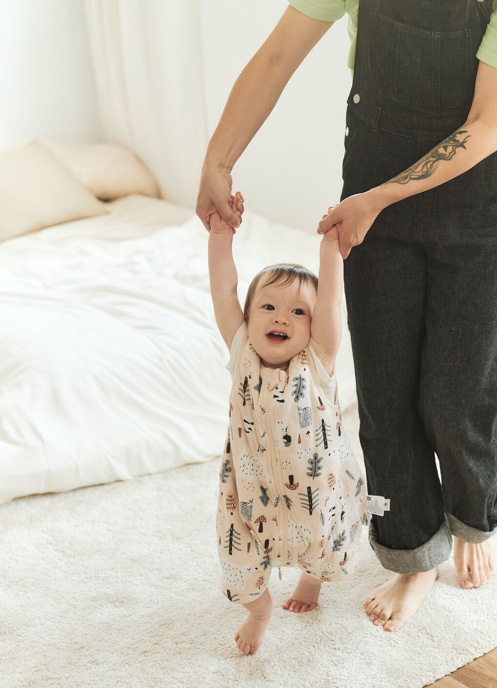 Lightweight Optimum Temp. Sleep Suit-Forest Family, Orange, hi-res image number 2