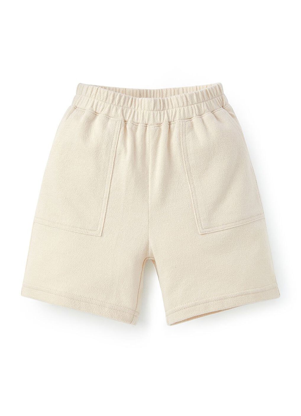 Baby Cotton Pull On Shorts with Pocket, Cream, hi-res image number 0