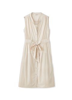 Button-through S/L Maternity & Nursing Dress, Khaki, hi-res