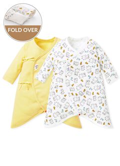 Line Arts Peppa Pig Newborn Cotton L/S Romper 2 Pcs Pack, Butter, hi-res