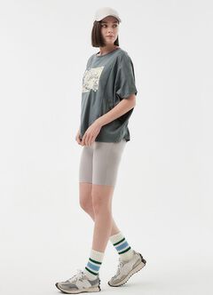 Ultra-Stretch Maternity Biker Shorts, Silver, hi-res