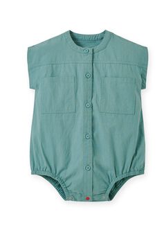 Button Down Baby Short Sleeve Romper, , hi-res
