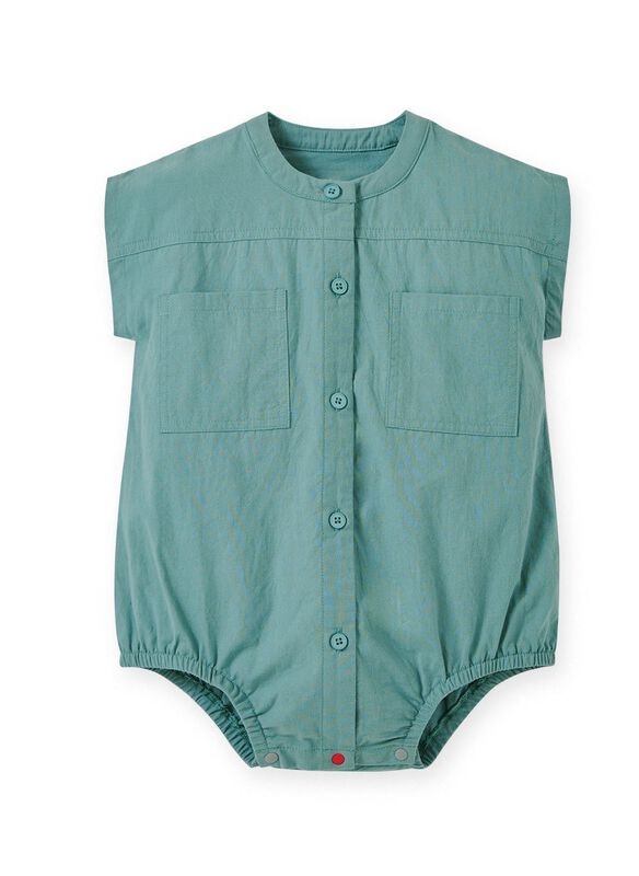 Button Down Baby Short Sleeve Romper