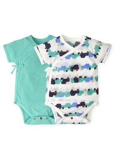 Baby Cotton Mesh Short Sleeve Bodysuit 2 Pack, Sage Green, hi-res