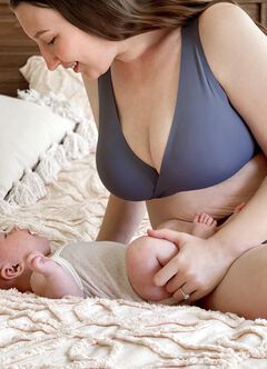 Ultra Silky Crossover Sleeping & Nursing Bra, Purple, hi-res
