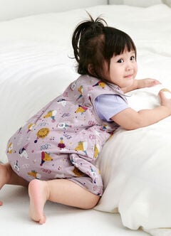 Lightweight Optimum Temp. Sleep Suit-Doggie Party, Purple, hi-res