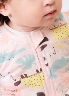 All Seasons Optimum Temp. Sleep Suit-Party Animals, Pink, hi-res