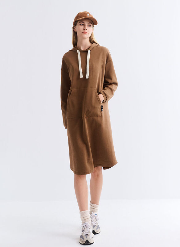 Relaxed Cotton Maternity & Nursing Hoodie Dress