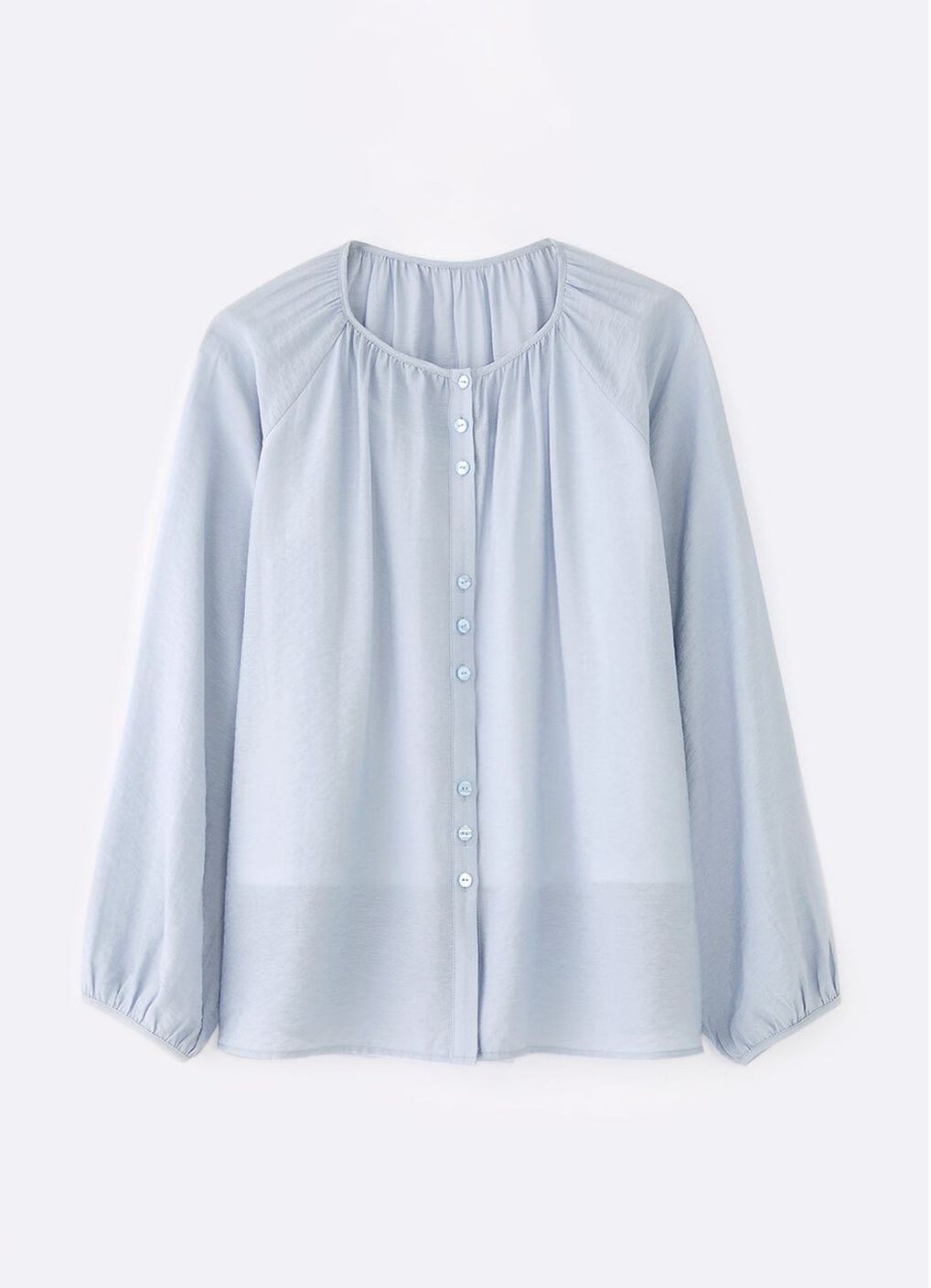 Pleated Round Neck Long Sleeve Maternity & Nursing Blouse, , hi-res image number 5