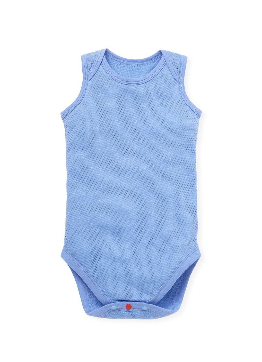 Baby Cotton Mesh Sleeveless Bodysuit 2 Pack, Mid Blue, hi-res image number 4