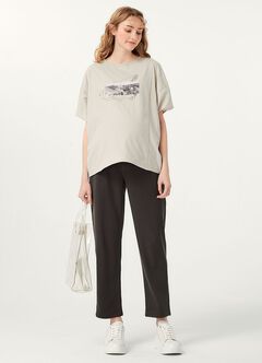 Cropped Maternity Slim Pants, , hi-res