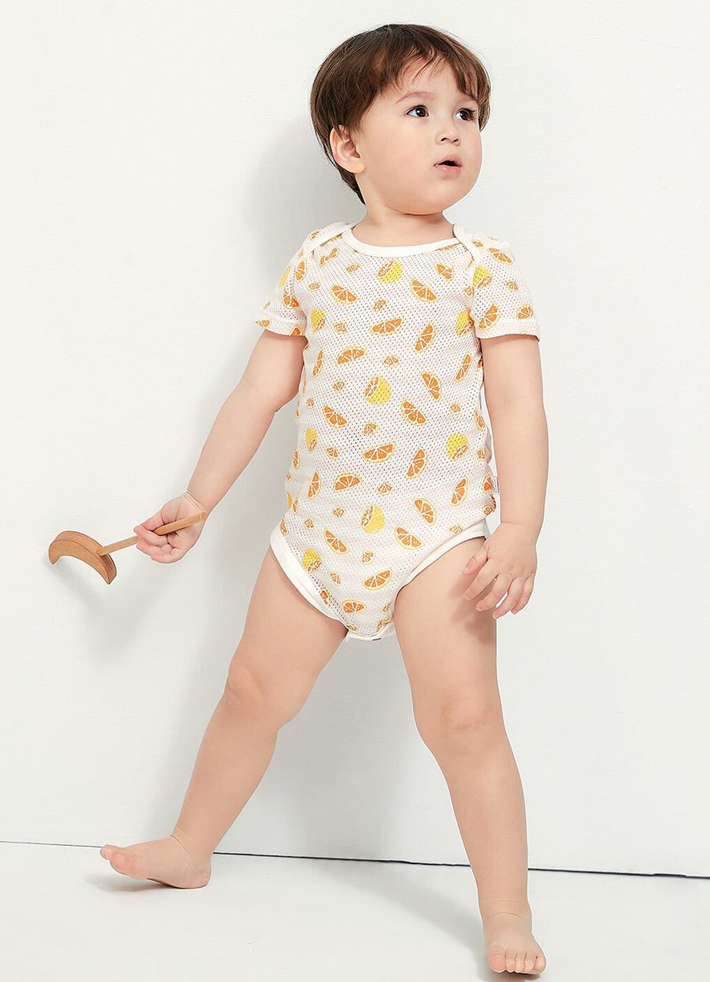Baby Cotton Mesh Short Sleeve Bodysuit 2 Pack, Orange, hi-res image number 1