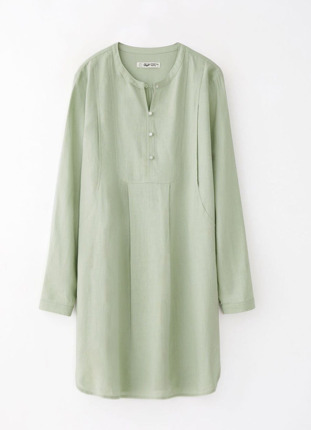 Half Button Round Neck Maternity & Nursing Long Top, Lime, hi-res image number 5