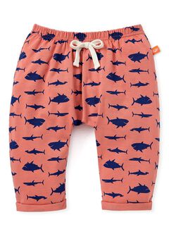 Twinkle Stars Baby Cotton Rolled Up Pants, Orange, hi-res