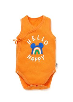 Newborn Cotton Mesh Sleeveless Bodysuit 2 Pack, Orange, hi-res