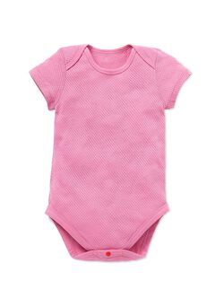 Baby Cotton Mesh Short Sleeve Bodysuit 2 Pack, Rose, hi-res
