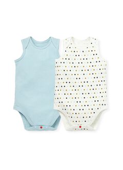 Baby Cotton Sleeveless Bodysuit 2 Pack, Sage Green, hi-res