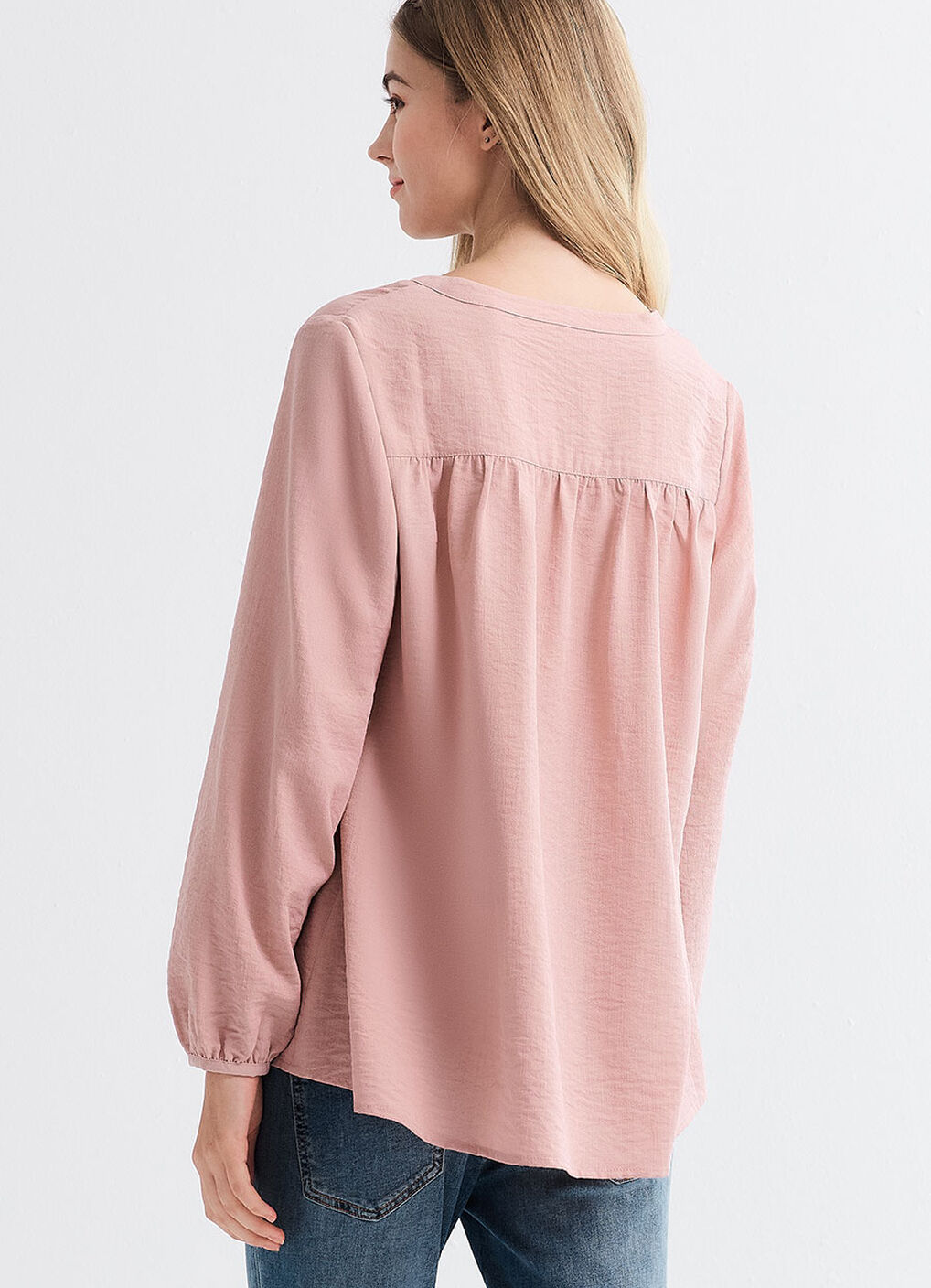 Pleated V-Neck Maternity & Nursing Top, , hi-res image number 8