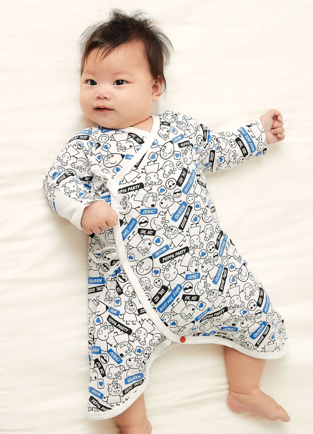 Label Peppa Pig Newborn Cotton L/S Romper 2 Pcs Pack, Blue, hi-res image number 3