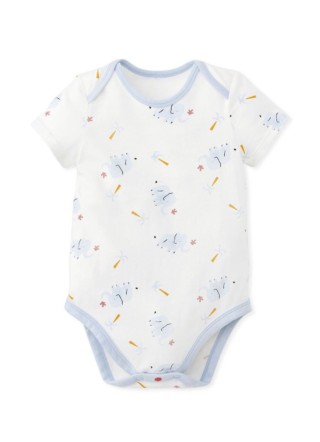 Blue Elephant Baby Cotton Short Sleeve Bodysuit 2 Pcs Pack, , hi-res image number 2
