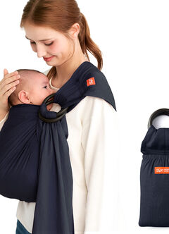 Solid Linen Baby Ring Sling, Navy, hi-res
