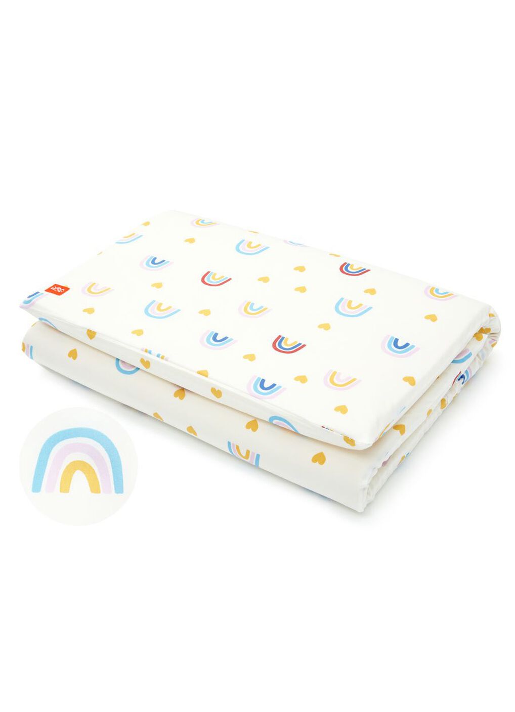 Cotton Printed Cot Sheets -Rainbow(120*60cm), Mid Blue, hi-res image number 0