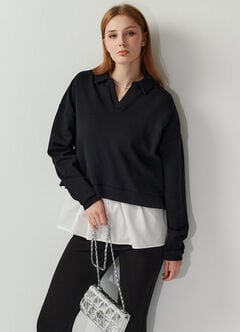 Skipper Collar 2 in 1 Maternity & Nursing Layered Jumper, , hi-res