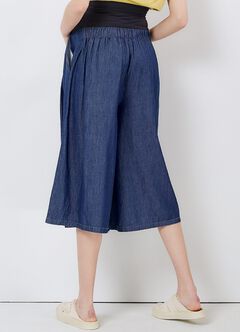 Drapey Denim Maternity Culottes Pants, , hi-res