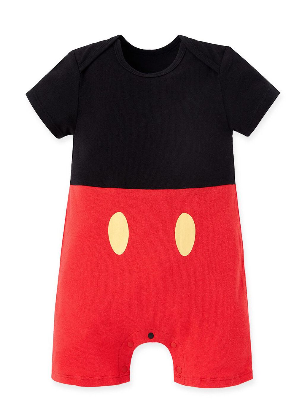 Disney Mickey Yellow Button Baby Cotton S/S Romper, , hi-res image number 0