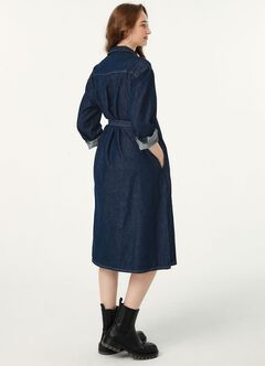 Denim Belted M&N Shirt Dress, , hi-res