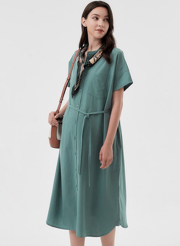 Cotton Maternity & Nursing Shirt Dress
