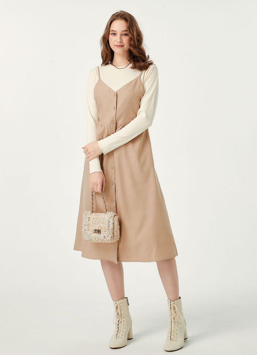 Button-Front Maternity & Nursing Dress, , hi-res image number 2