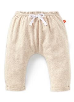 Twinkle Stars Baby Cotton Rolled Up Pants, Cream, hi-res