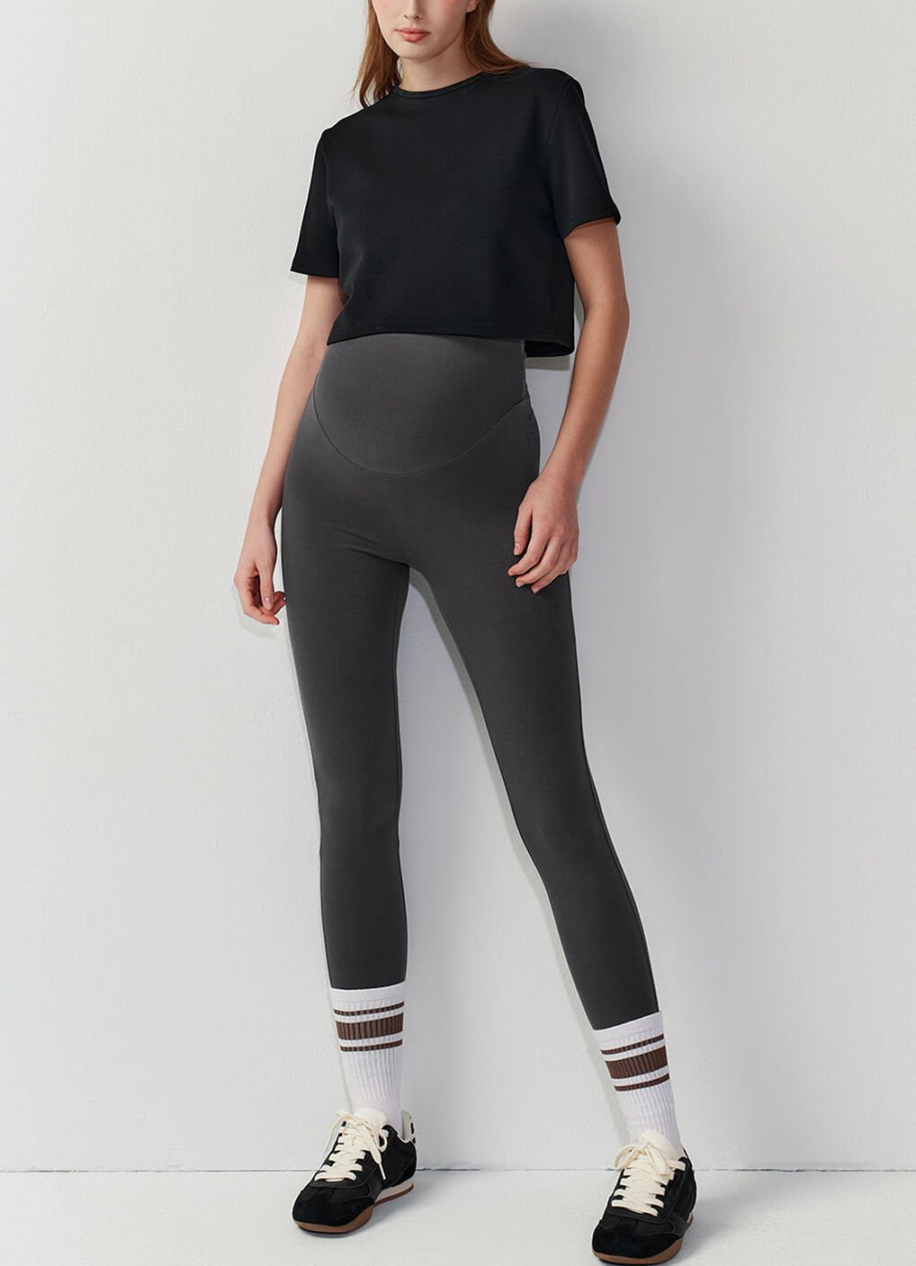 Ultra-Stretch Maternity Leggings, Charcoal, hi-res image number 2