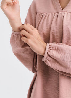 Pleated V-Neck Maternity & Nursing Top, , hi-res