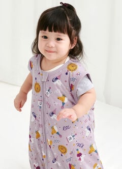Lightweight Optimum Temp. Sleep Suit-Doggie Party, Purple, hi-res