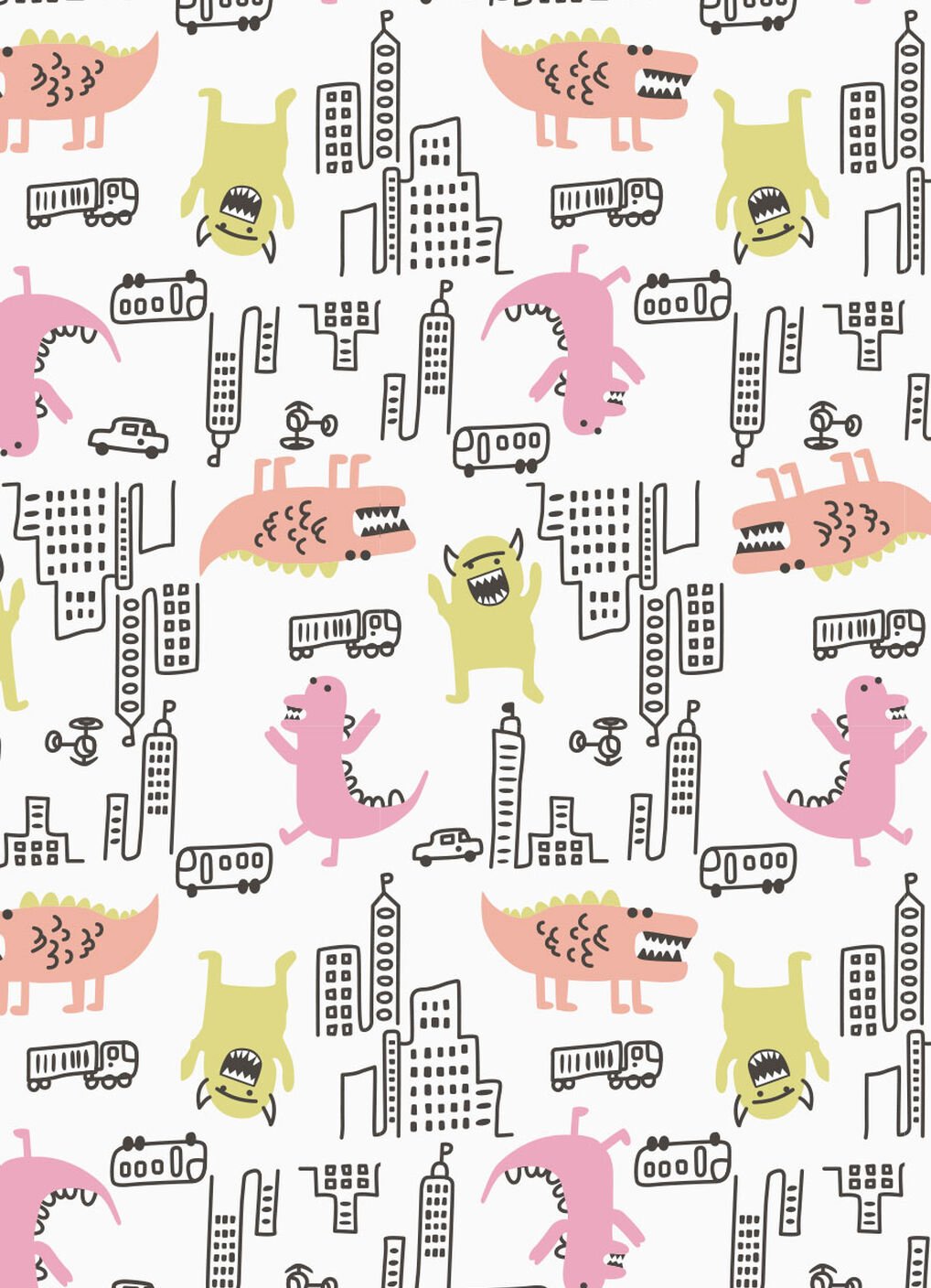 Lightweight Optimum Temp. Sleep Suit-Monster War, Pink, hi-res image number 4