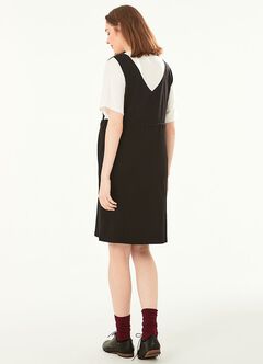 2 in 1 Splicing Maternity & Nursing Dress, Black, hi-res
