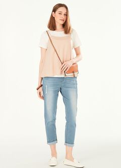 2 in 1 Maternity & Nursing Spliced Top, Coral, hi-res