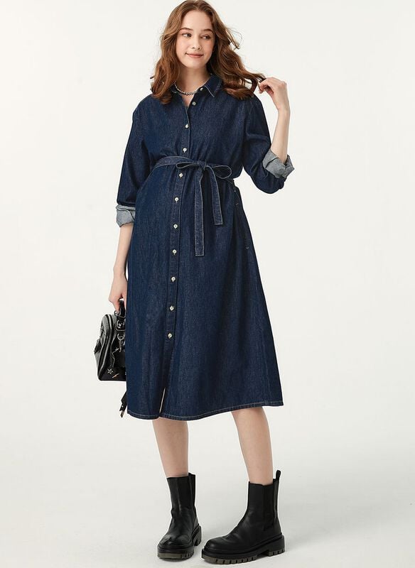 Denim Belted M&N Shirt Dress