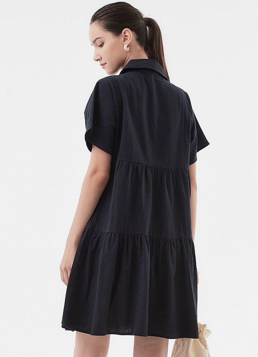 Cotton Maternity & Nursing Short Sleeve Tiered Dress, , hi-res image number 4