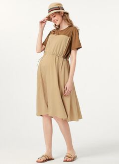 Patchwork M&N Dress, Brown, hi-res