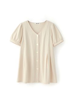 Puff Sleeves Button Down Maternity & Nursing Top, , hi-res
