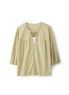 Puff Sleeves Cotton M&N Top, , hi-res