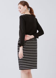 2 in 1 Maternity & Nursing Dress, Black, hi-res