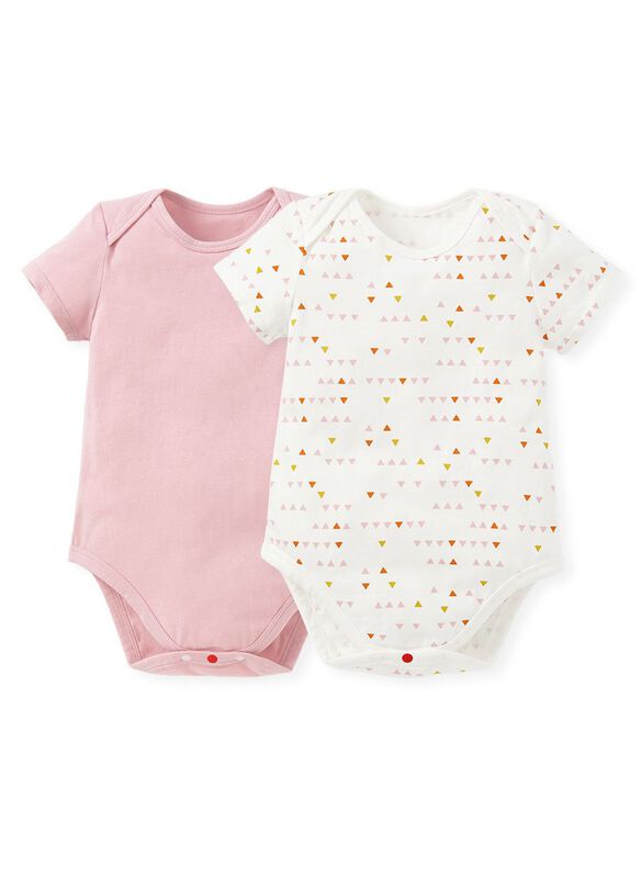 Geometry Baby Cotton Short Sleeve Bodysuit 2 Pack
