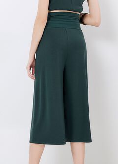 Maternity & Nursing Top Plus Wide Leg Pants Co-Ord Set, Deep Green, hi-res