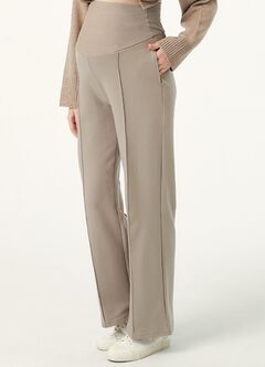 Relaxed Maternity Slim Pants, Khaki, hi-res