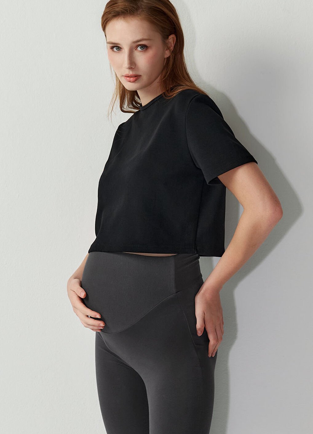 Ultra-Stretch Maternity Leggings, Charcoal, hi-res image number 1