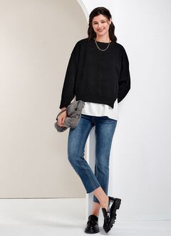 Insider Crop Step Fray Maternity Slim Jeans, , hi-res